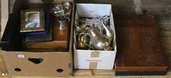 Quantity of plated ware, including flatware, teapot etc